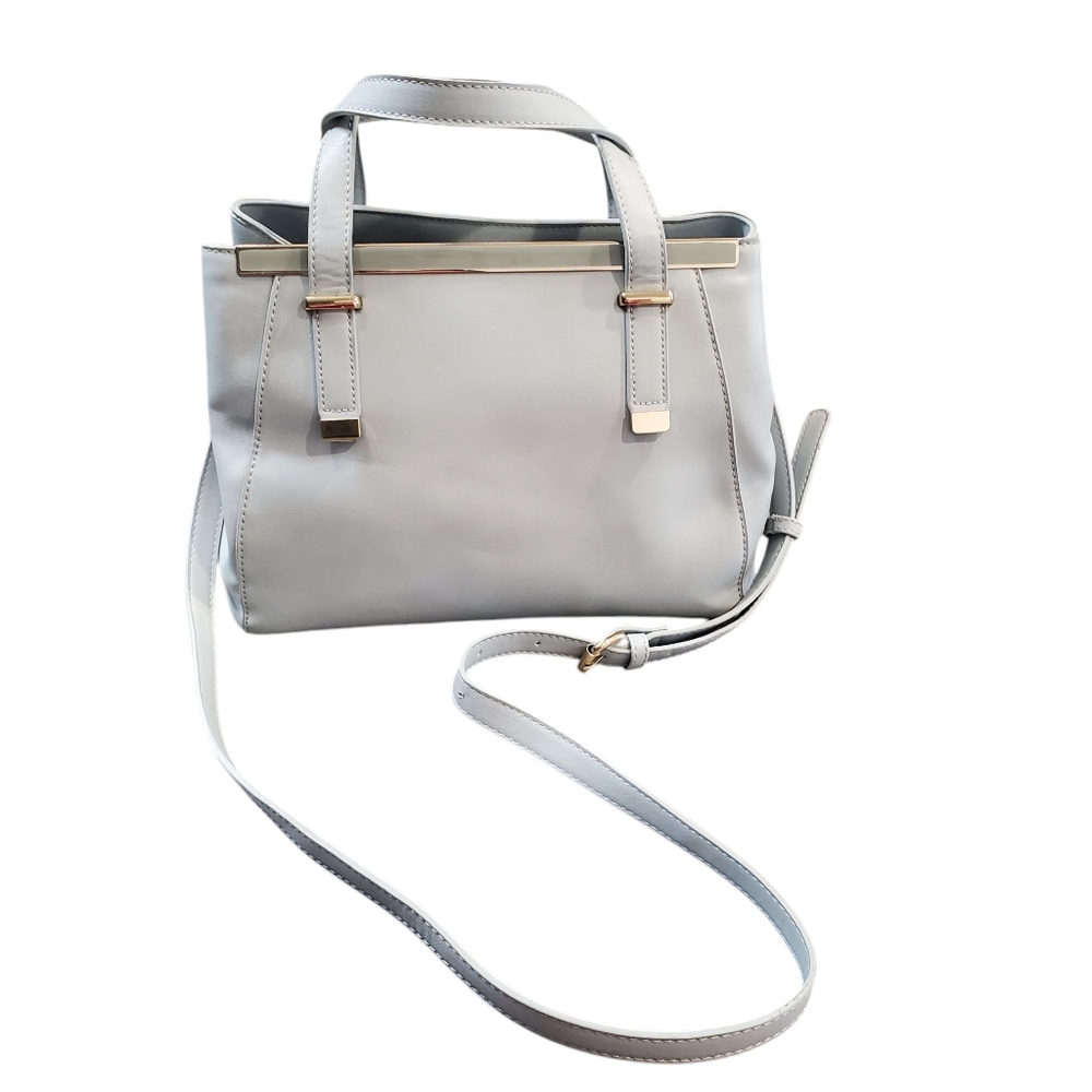 Baby Blue Faux Leather Crossbody Bag Size Medium Classics Satchel Bag